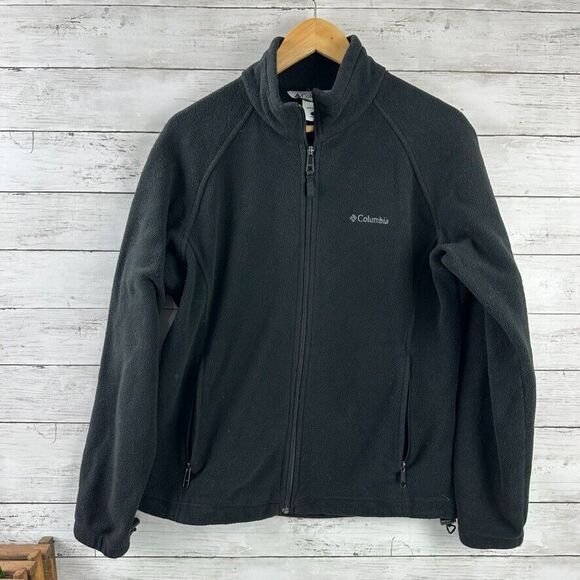 Columbia Women's Black Fleece Full Zip Up‎ Jacket Size Large - Picture 1 of 9